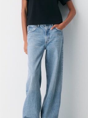 Agolde Light Wash Wide-Leg Jeans